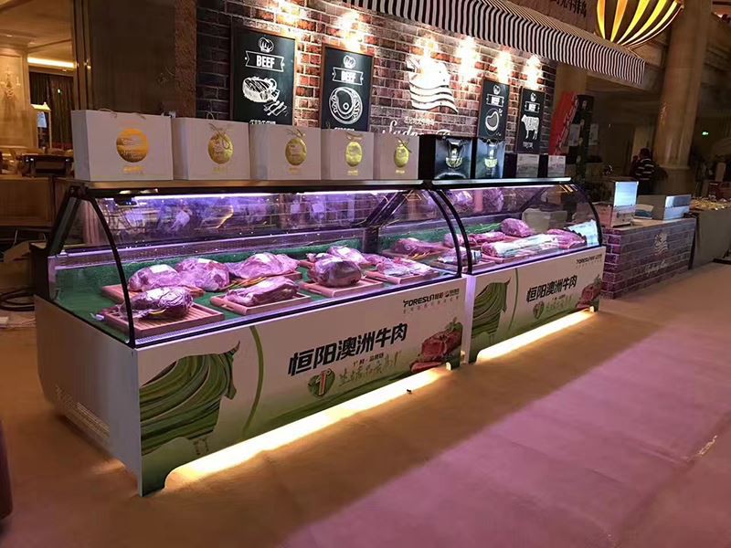 Arc Glass Air Cooling Meat Showcase Fridge